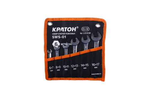 Набор ключей рожковых КРАТОН SWS-01 6пр.22701001