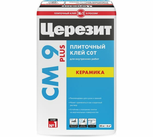 Клей ЦЕРЕЗИТ для плитки СМ 9 для внутр.работ 25кг