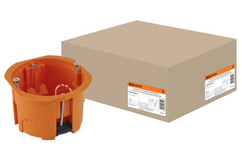 Коробка установочная TDM СП D65х45мм,саморезы,оранжевая,IP30