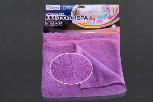 Салфетка из микрофибры флисовая 35х35 1шт уп SY-13