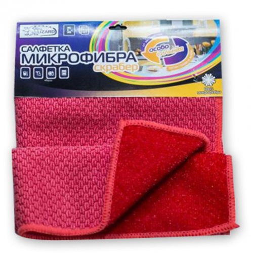 Салфетка из микрофибры скрабер 15х15 1шт уп SY-14 19122