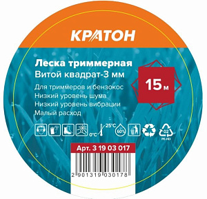 Леска триммерная Кратон Витой квадрат-3,0мм 31903017