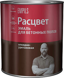 Эмаль Расцвет для бетонных полов алкидно-уретановая,износостойкая серая 2,7кг 70692
